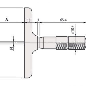 Panme đo độ sâu, có thanh nối 0-2