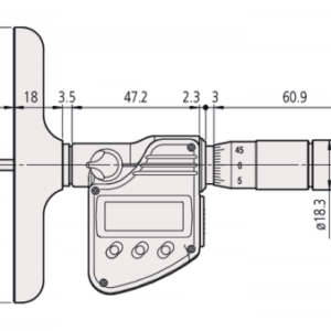 Panme đo độ sâu điện tử có thanh nối 0-12