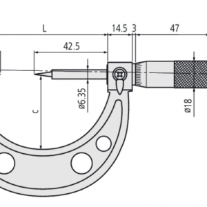 Panme Cơ Đo Ngoài Đầu Nhọn Đo Rãnh Mitutoyo 1-2