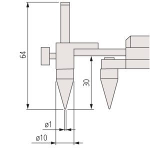 Thước Cặp Điện Tử Đo Khoảng Cách Cạnh Với Tâm Lỗ 10.1-200mm Mitutoyo, 573-718-20