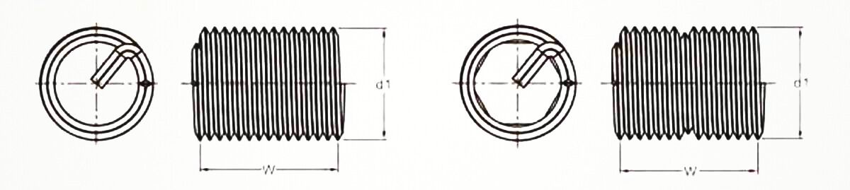 Bản vẽ chi tiết ren cấy lò xo hệ inch