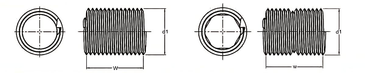 Bản vẽ chi tiết ren cấy lò xo không đuôi